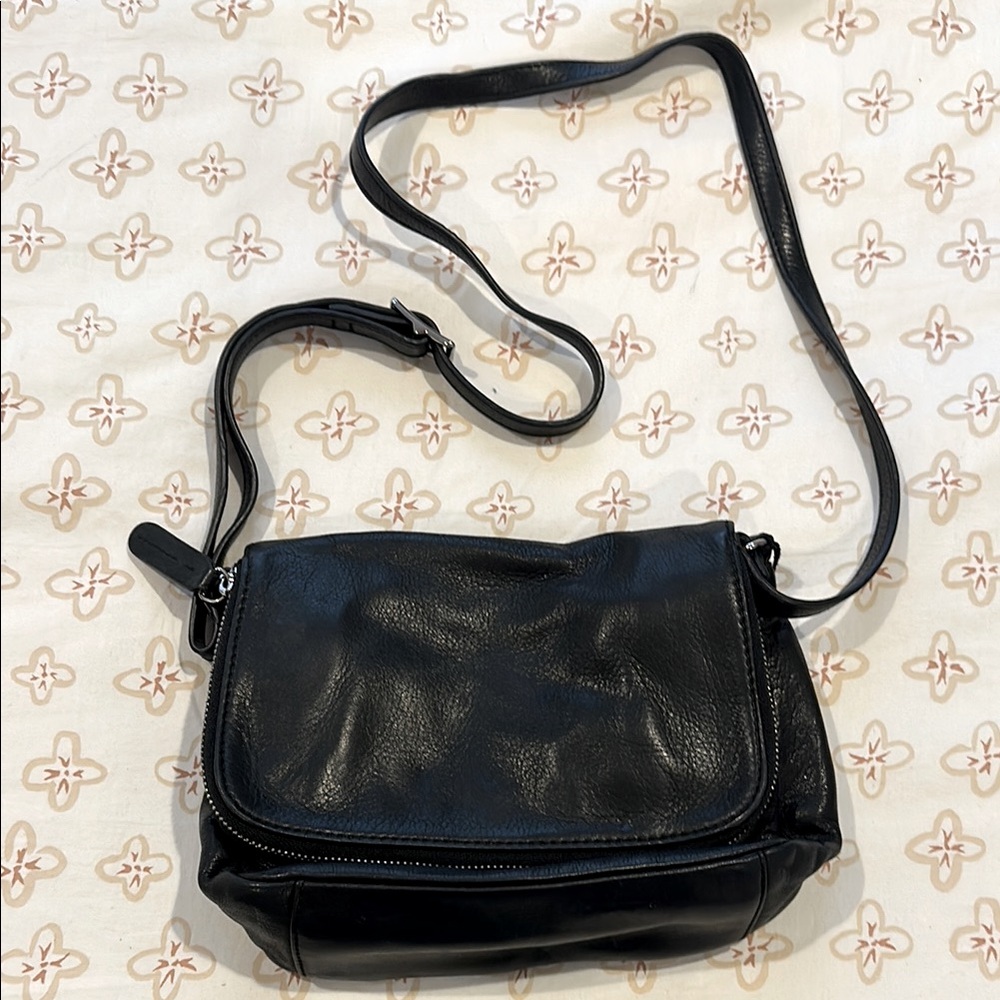 Black Leather Crossbody Bag